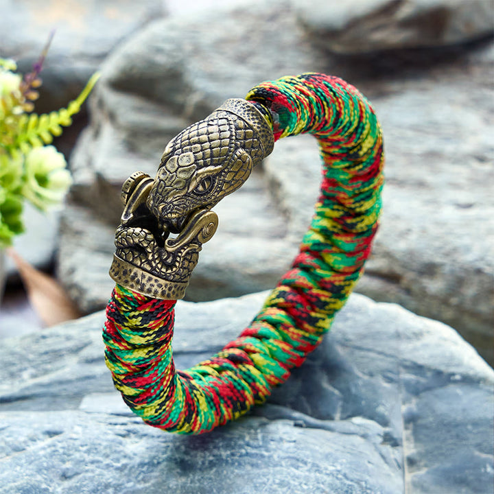 WorldNorse Wikinger-Armband mit Schlangenverschluss und Paracord-Flechtmuster - Bunt # B - Innenumfang: 24 cm (Gesamtlänge 28 cm) - image 5