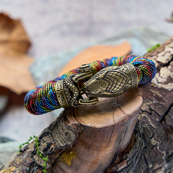 WorldNorse Wikinger-Armband mit Schlangenverschluss und Paracord-Flechtmuster - image 11