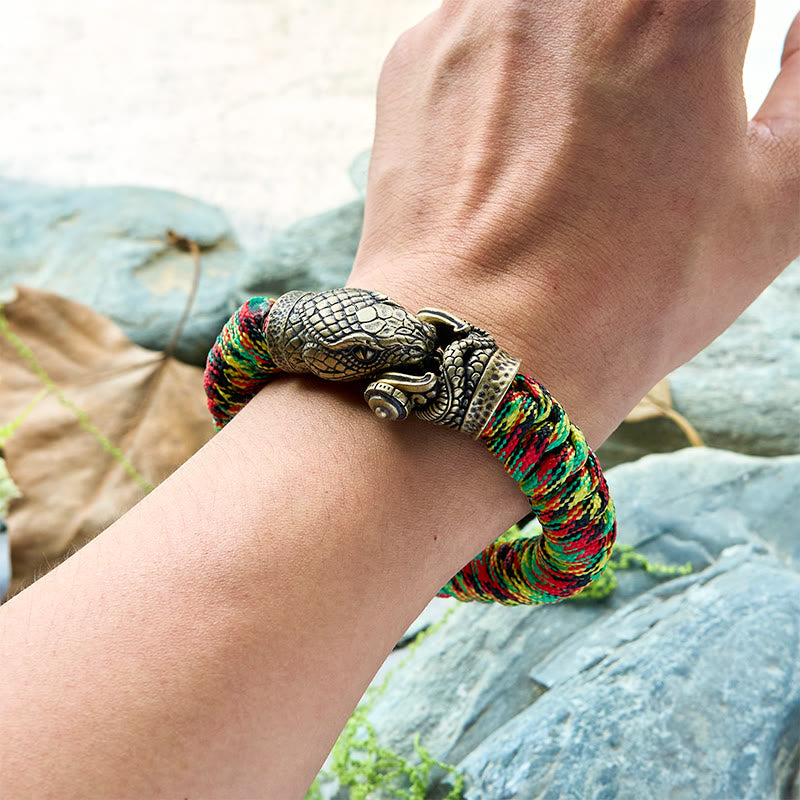 WorldNorse Wikinger-Armband mit Schlangenverschluss und Paracord-Flechtmuster - image 8
