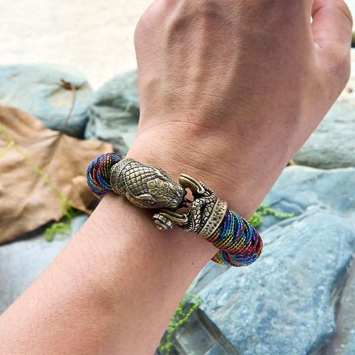 WorldNorse Wikinger-Armband mit Schlangenverschluss und Paracord-Flechtmuster - image 12