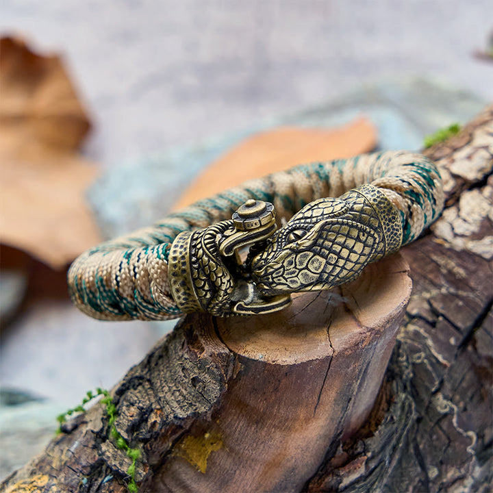 WorldNorse Wikinger-Armband mit Schlangenverschluss und Paracord-Flechtmuster - image 1