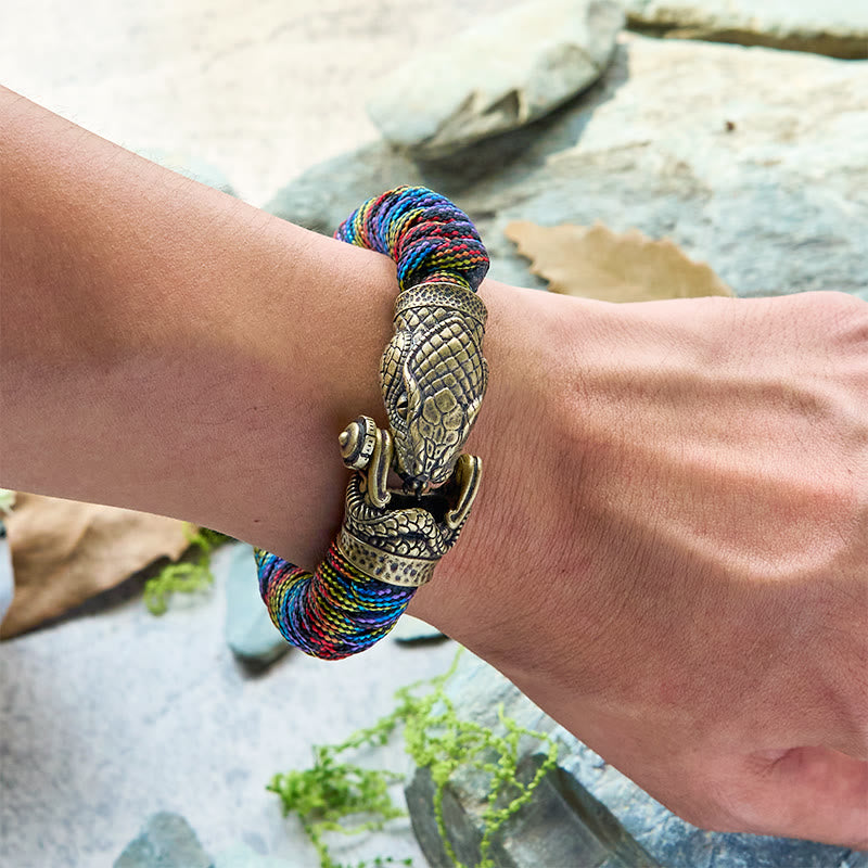 WorldNorse Wikinger-Armband mit Schlangenverschluss und Paracord-Flechtmuster - image 11