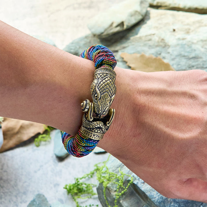 WorldNorse Wikinger-Armband mit Schlangenverschluss und Paracord-Flechtmuster - image 11