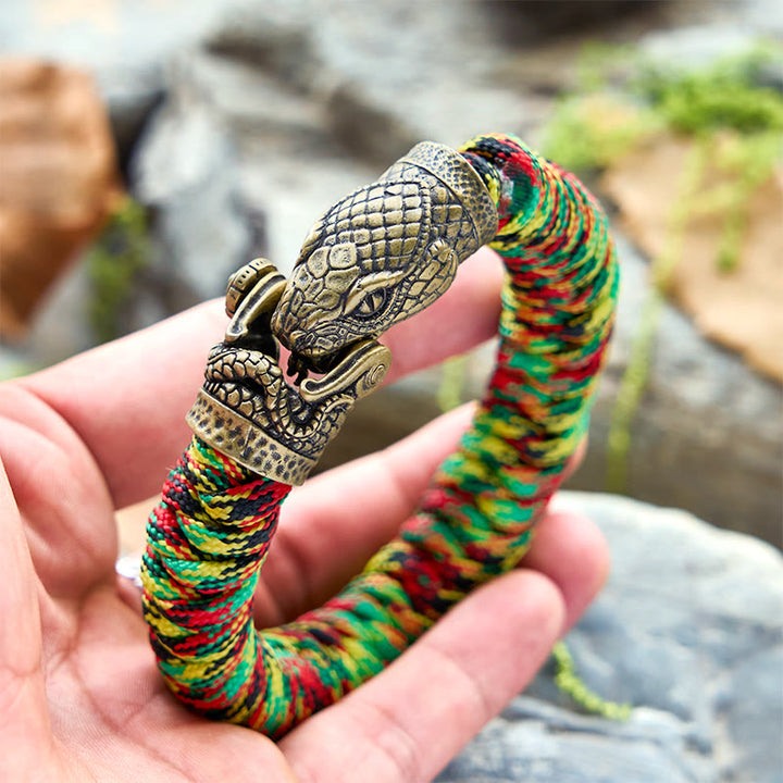 WorldNorse Wikinger-Armband mit Schlangenverschluss und Paracord-Flechtmuster - image 8