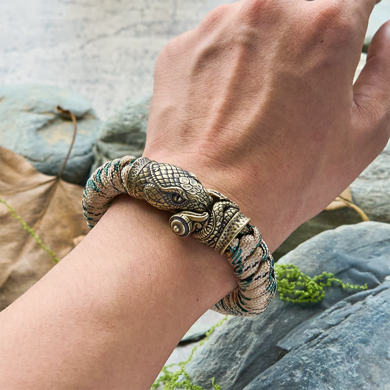 WorldNorse Wikinger-Armband mit Schlangenverschluss und Paracord-Flechtmuster - image 4