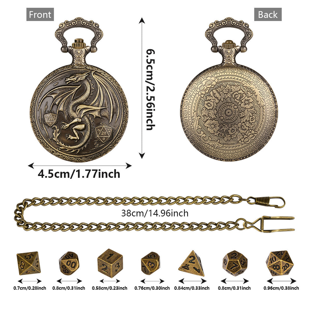 WorldNorse Dragon Taschenuhrgehäuse Würfelset Taillenkette - image 6
