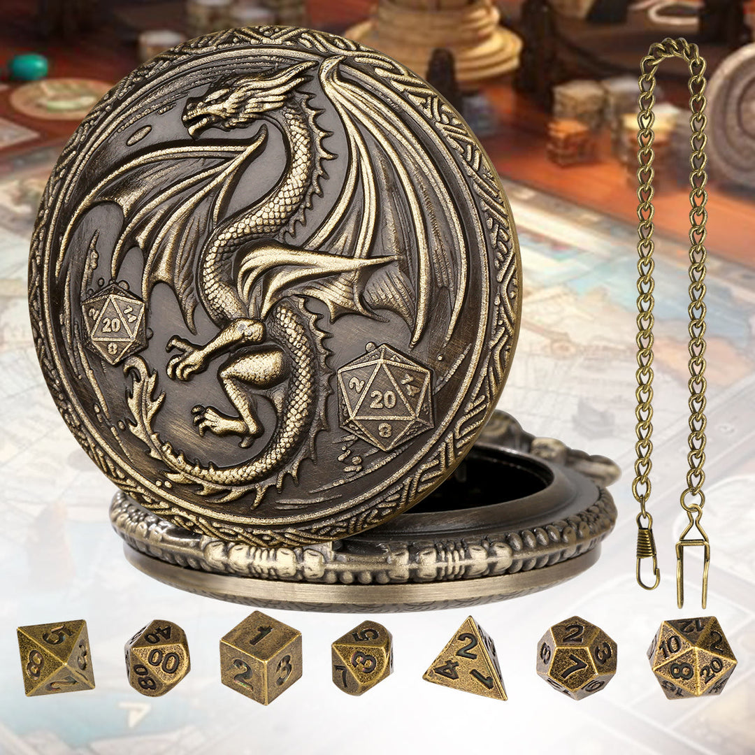 WorldNorse Dragon Taschenuhrgehäuse Würfelset Taillenkette - image 1