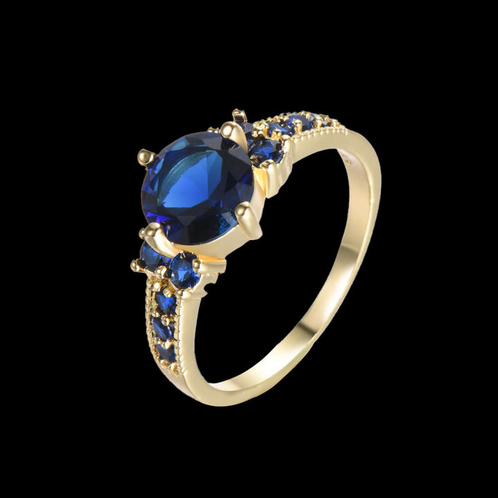 WorldNorse Midnight Blossom of Freyja Ring - Saphir#Gold - 62mm - image 19