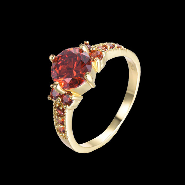 WorldNorse Midnight Blossom of Freyja Ring - Granat#Gold - 62mm - image 14