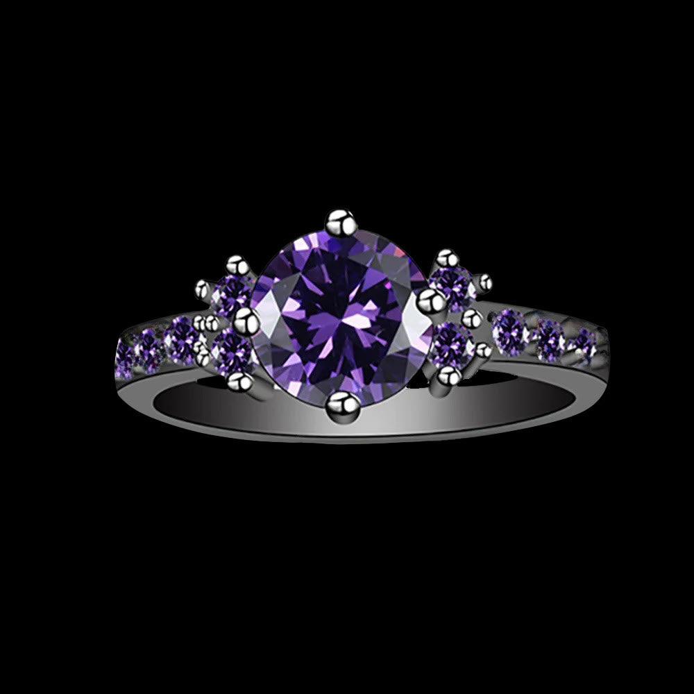 WorldNorse Midnight Blossom of Freyja Ring - Amethyst#Schwarz - 62mm - image 5