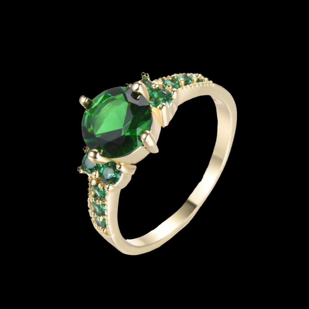 WorldNorse Midnight Blossom of Freyja Ring - Smaragd#Gold - 62mm - image 9