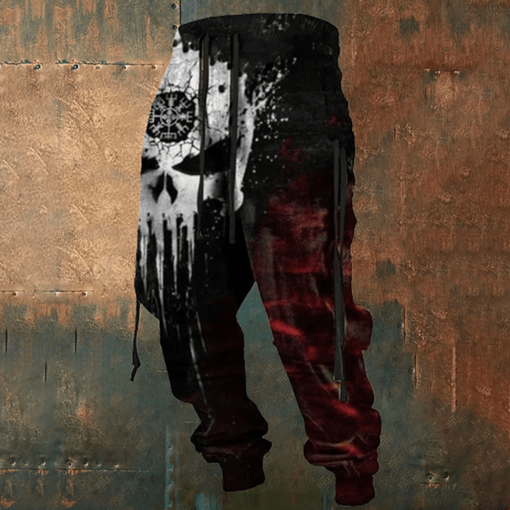 WorldNorse – Jogginghose mit Kordelzug und dunklem Totenkopf von Vegvisir - US/UK/AU52, EU62 (6XL) - image 0