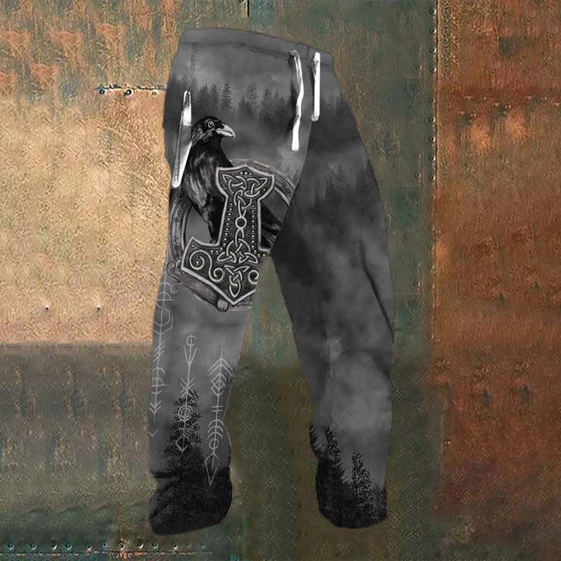 WorldNorse Dichter Nebel Raven Wikinger Mjölnir Jogginghose - US/UK/AU52, EU62 (6XL) - image 1