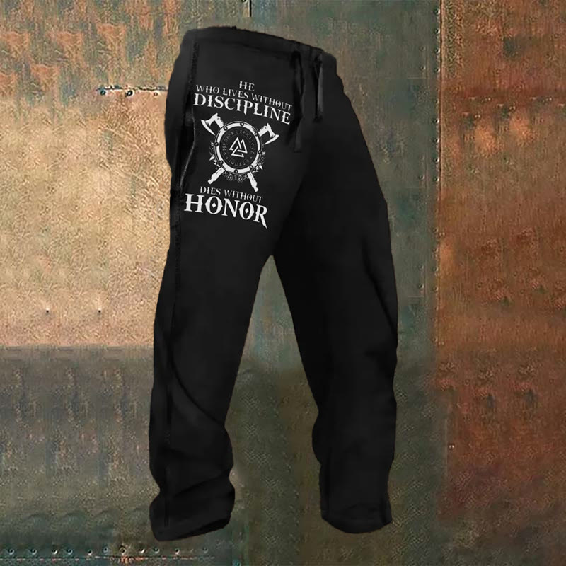 WorldNorse Viking Disziplin und Ehre inspiriert Valknut Jogginghose - US/UK/AU52, EU62 (6XL) - image 1