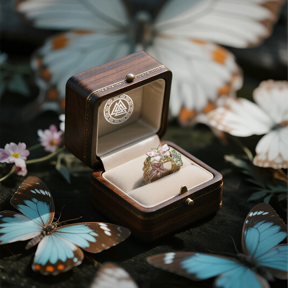 WorldNorse Whispering Blossoms Schmetterlingsring - image 4