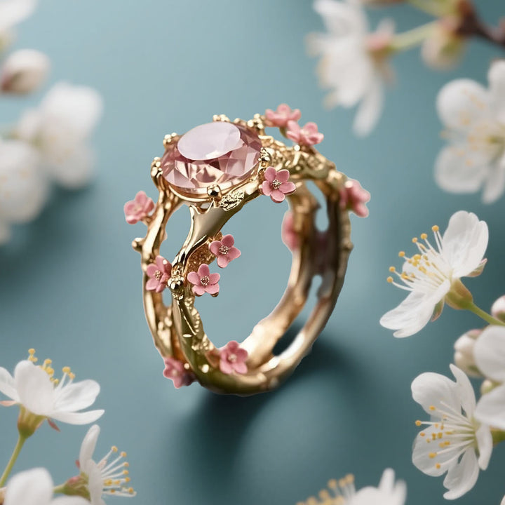 WorldNorse Ewiger Frühlingsblütenring - Roségold - 62mm - image 9