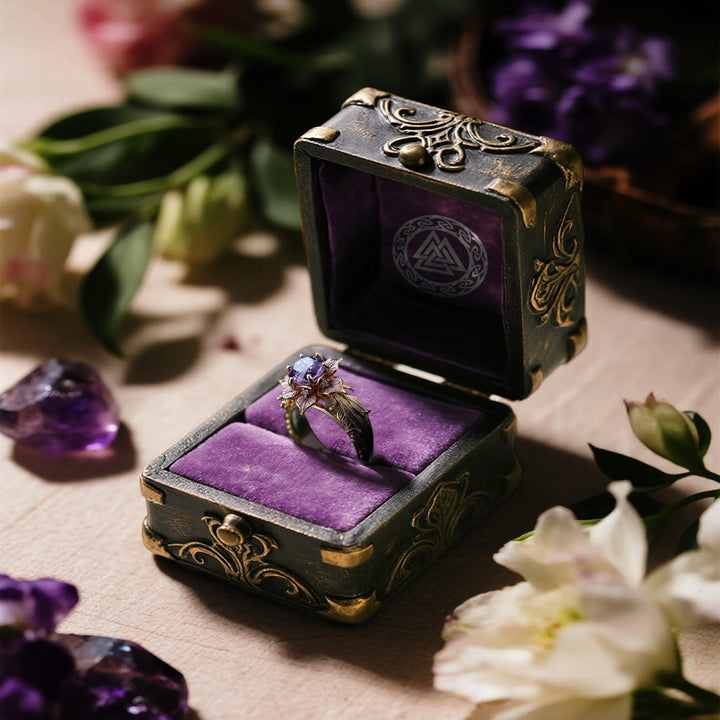 WorldNorse Twilight Bloom Amethyst-Zweitonring - image 4