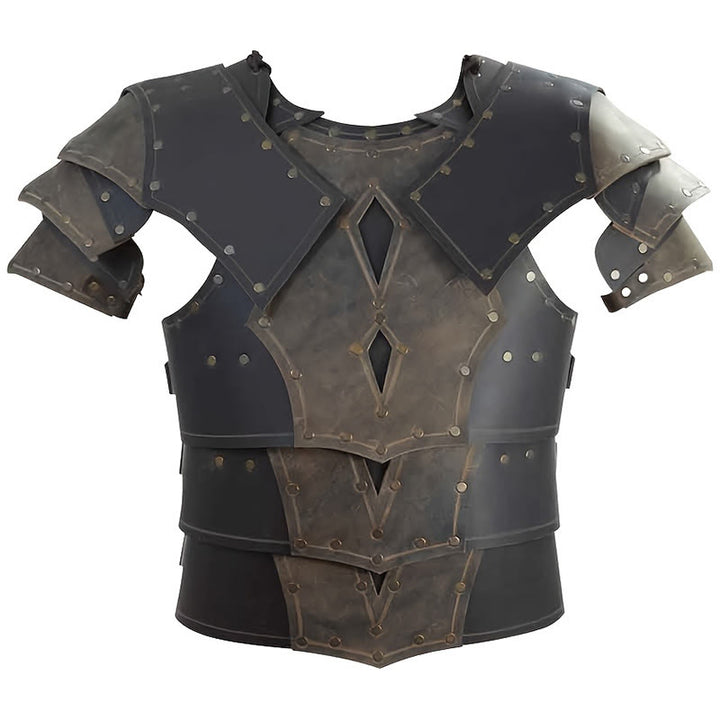 WorldNorse Vintage Warrior Brustpanzer mit zweifarbigen Nieten - Grau & Schwarz - image 4