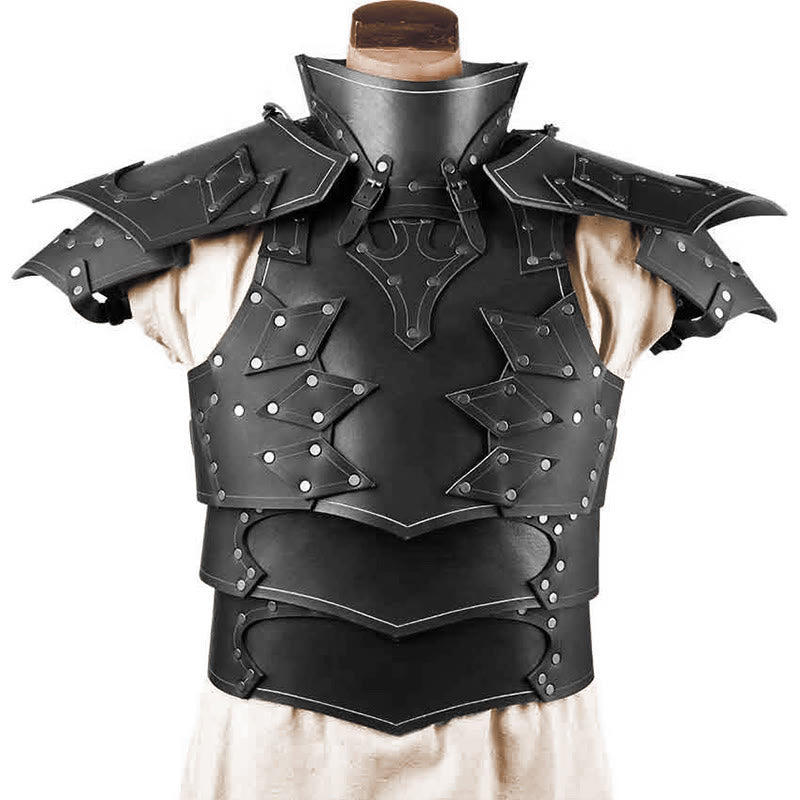 WorldNorse Mittelalter Renaissance Mehrlagige Schnallen Schulter-Brustpanzer - Schwarz - image 7