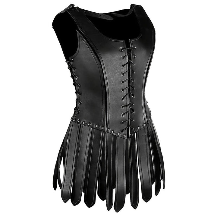 WorldNorse Damen-Korsettkleid mit Schnürung und Fransen - image 3