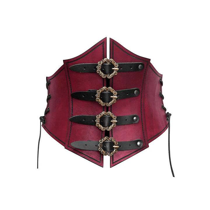 WorldNorse Brustpanzer in Schildform mit seitlicher Schnürung - Rot - image 6