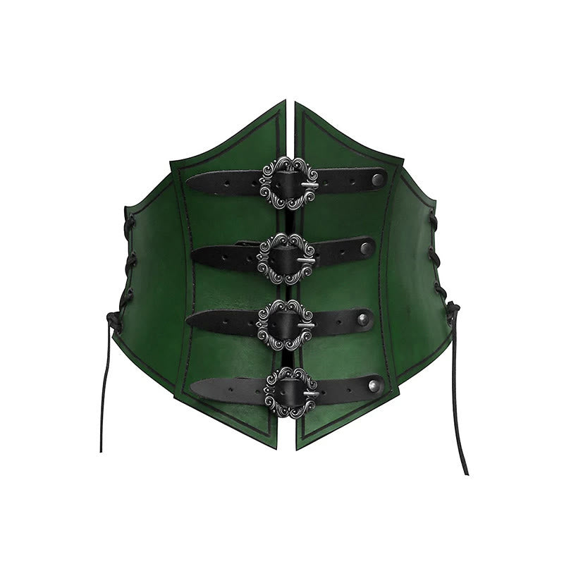 WorldNorse Brustpanzer in Schildform mit seitlicher Schnürung - Grün - image 4