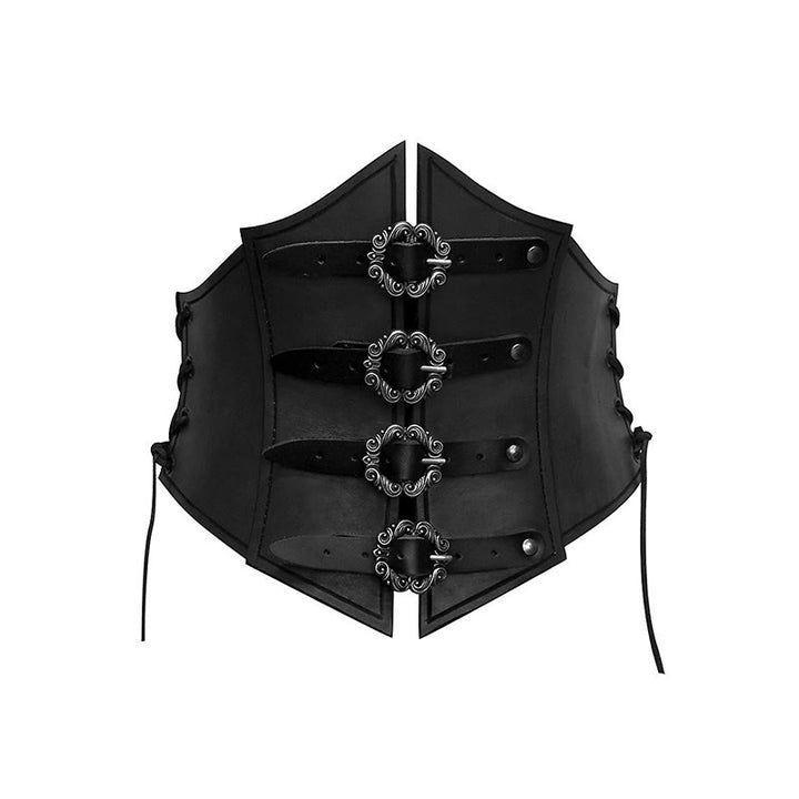 WorldNorse Brustpanzer in Schildform mit seitlicher Schnürung - Schwarz - image 2