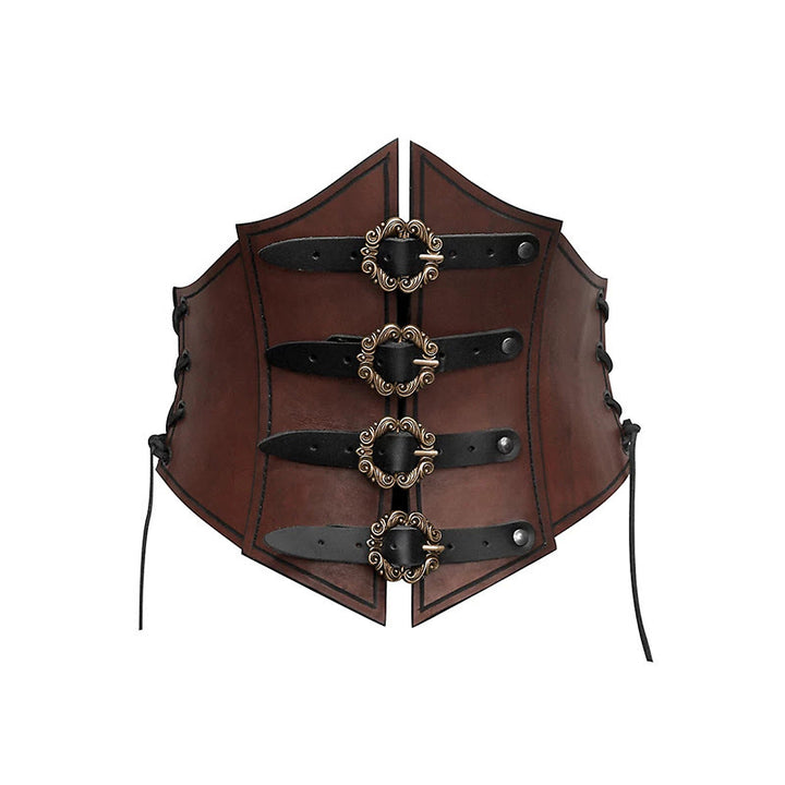 WorldNorse Brustpanzer in Schildform mit seitlicher Schnürung - Dunkelbraun - image 7