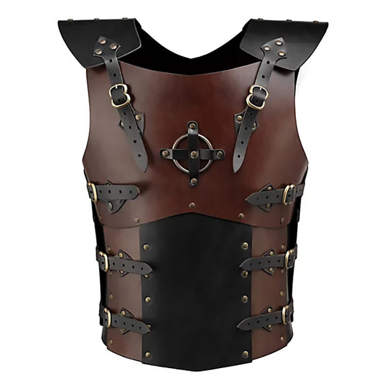 WorldNorse Punk Ritterkreuz Schnallen Dekoration Nieten Brustpanzer - Dunkelbraun - image 4