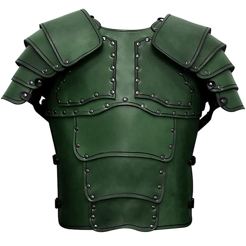 WorldNorse Retro Segmentierte Schulterpanzerung mit gebogenem Panel - Grün - image 15