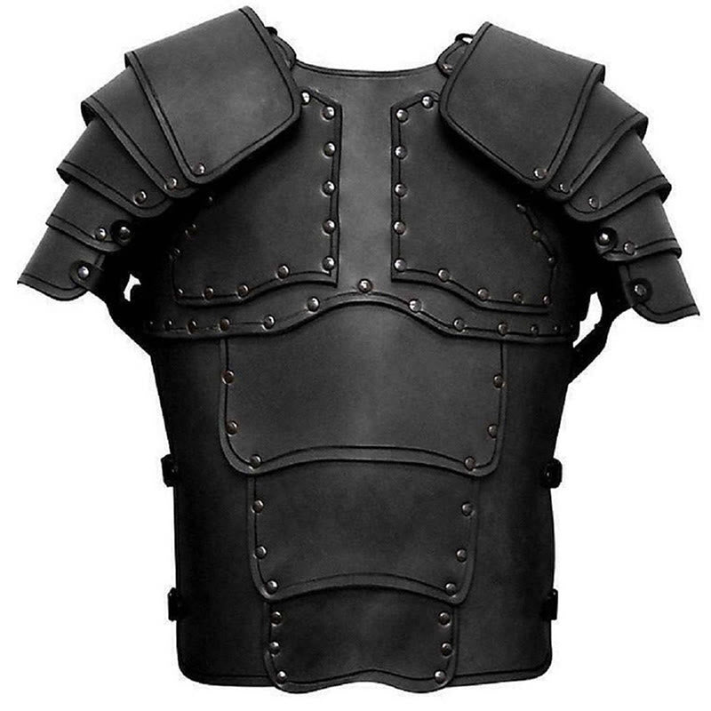 WorldNorse Retro Segmentierte Schulterpanzerung mit gebogenem Panel - Schwarz - image 2