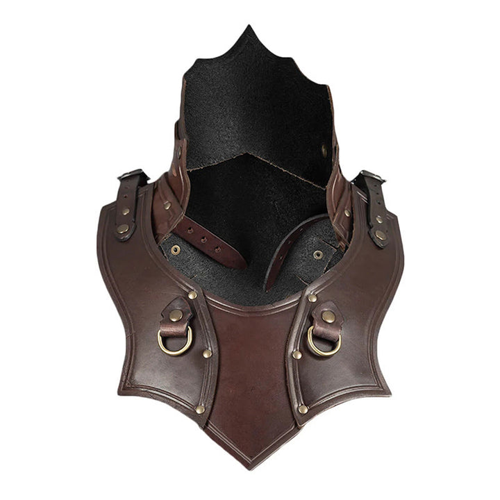 WorldNorse Wikinger-Krieger, asymmetrische Nietenschnallen, Brustpanzer - Dunkelbraun - image 4