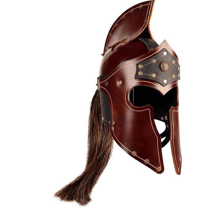 WorldNorse Vintage Krieger Haarquaste Heraldischer Helm - Braun - image 0
