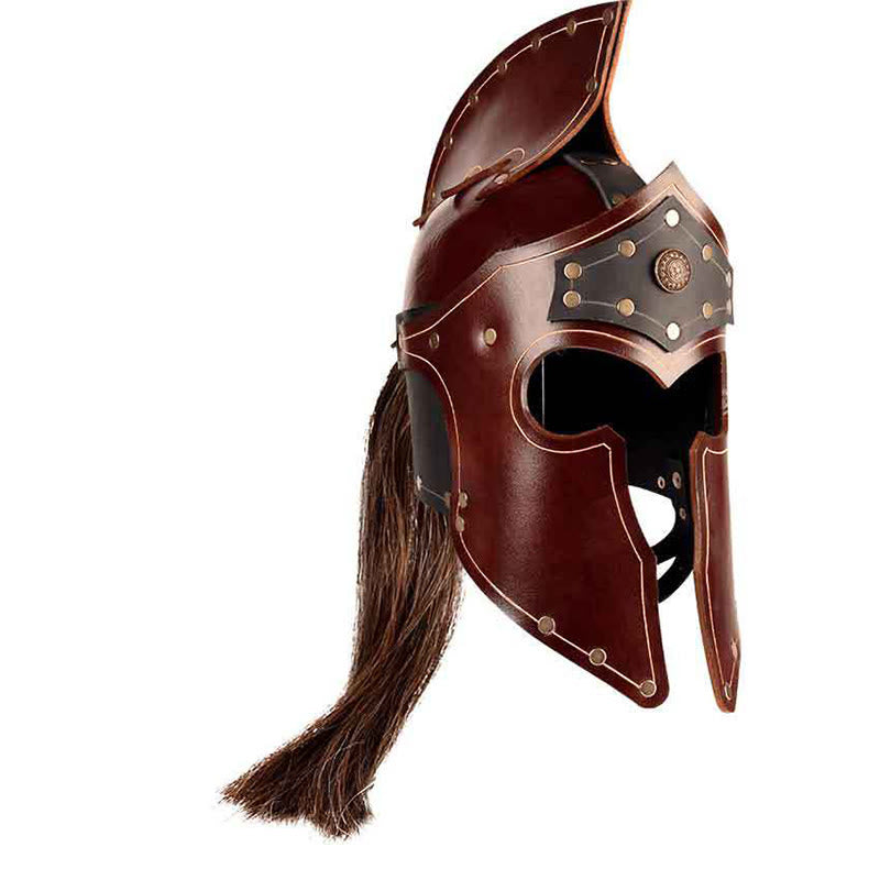 WorldNorse Vintage Krieger Haarquaste Heraldischer Helm - Braun - image 1