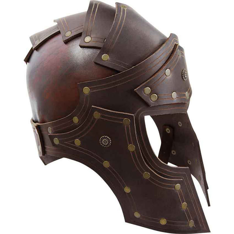WorldNorse Viking Retro Insignia Nieten Helm - Dunkelbraun - image 3