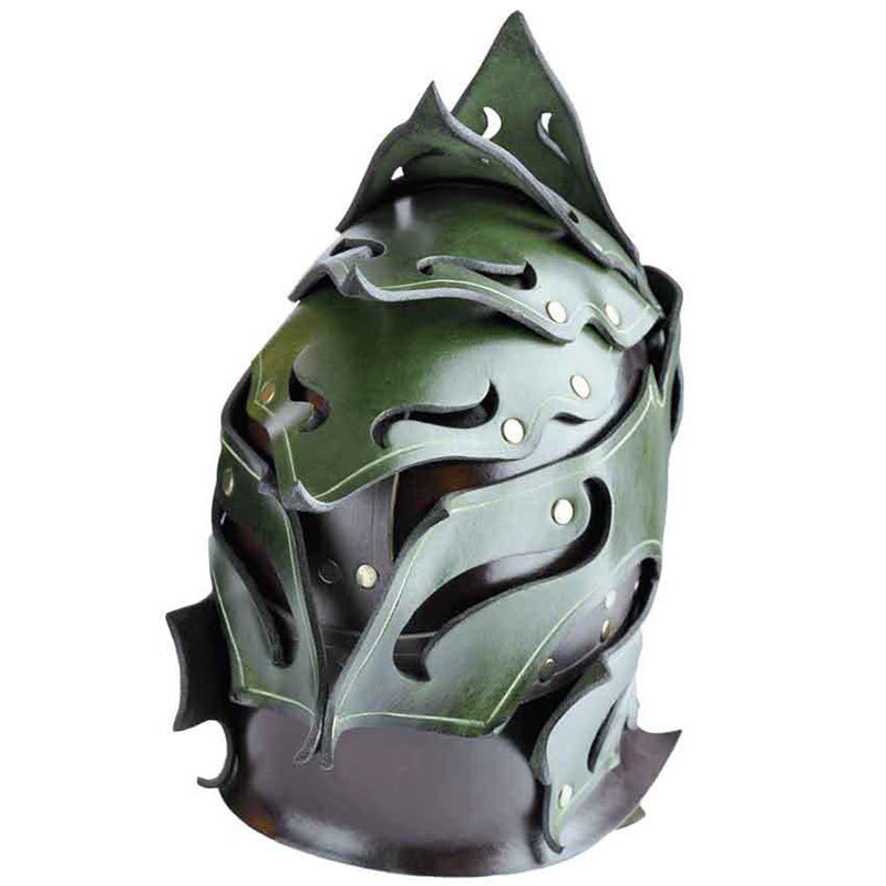 WorldNorse Woodland Flammenförmiger Lederhelm mit Nieten - image 2