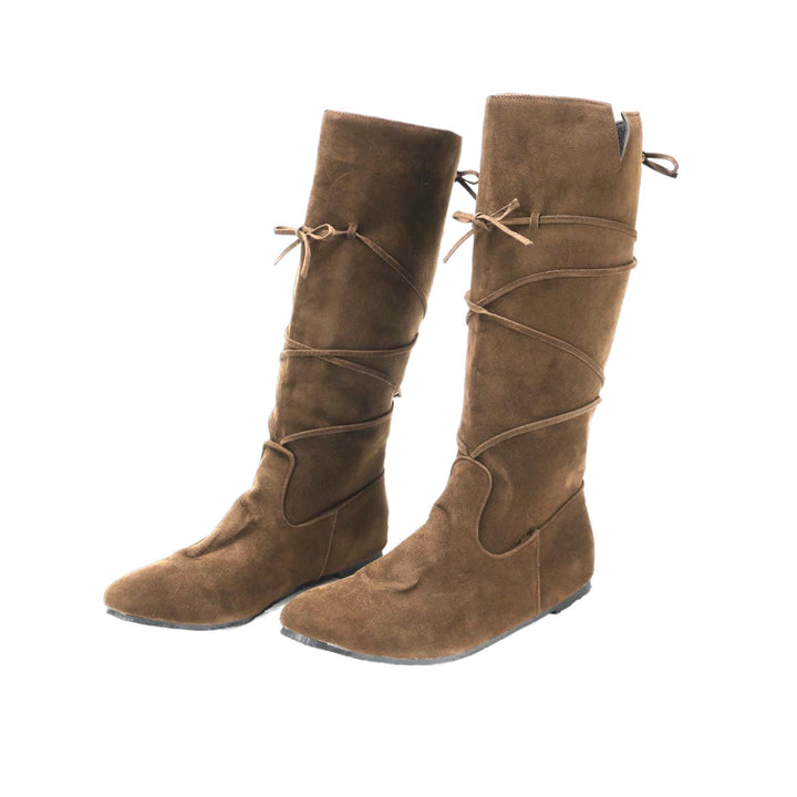 WorldNorse Mittelalterliche Schnürstiefel aus Leder - Khaki - US 13 - image 0