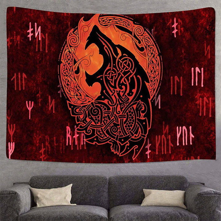 WorldNorse Verzierter Vintage Fenrir Wandteppich - image 3