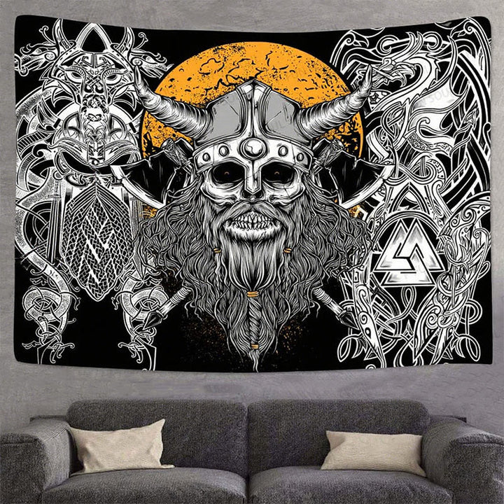 WorldNorse Viking Skull Horned Helm Nordische Waffe Wandbehang - image 2