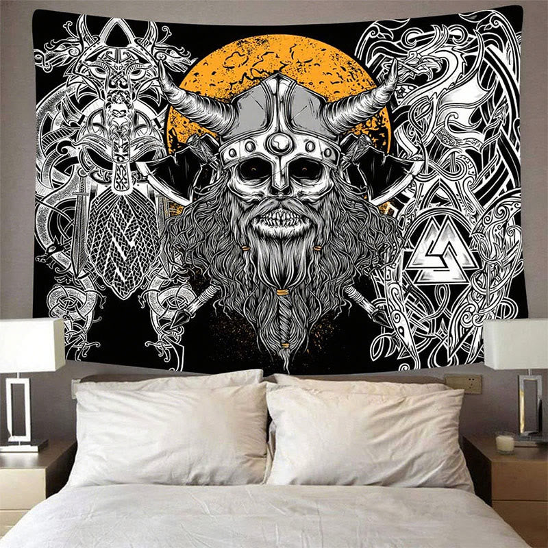 WorldNorse Viking Skull Horned Helm Nordische Waffe Wandbehang - image 3