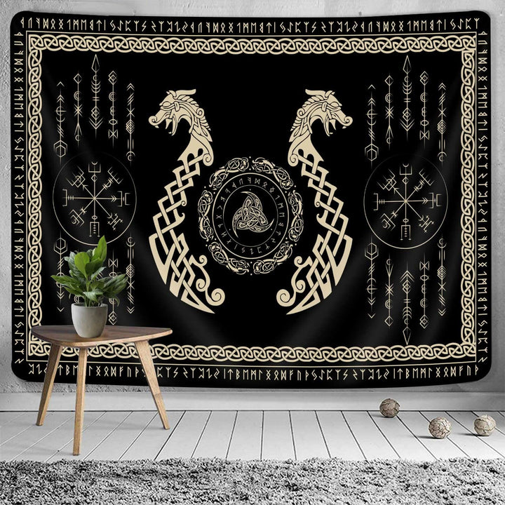 WorldNorse Wandteppich mit Nordischer Drache und Keltischer Knoten, Triquetra - image 2