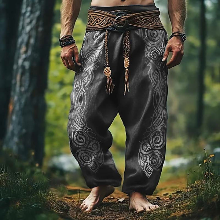 WorldNorse Viking Vintage Keltischer Knoten Leinenhose - Grau - US/UK/AU50, EU60 (5XL) - image 1
