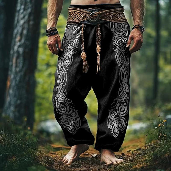 WorldNorse Viking Vintage Keltischer Knoten Leinenhose - Schwarz - US/UK/AU50, EU60 (5XL) - image 2
