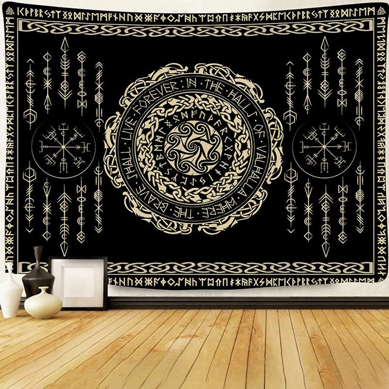 WorldNorse Timeless Triskelion Keltische Rune Wandteppich - Keltischer Knoten - 180X320cm - image 0