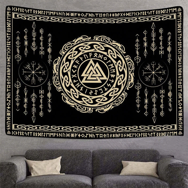 WorldNorse Valknut Keltischer Knoten Rune Wandteppich - image 2