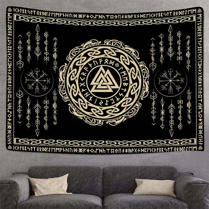 WorldNorse Valknut Keltischer Knoten Rune Wandteppich - image 2