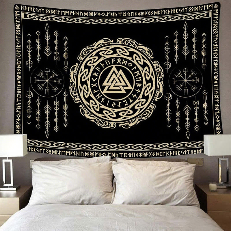 WorldNorse Valknut Keltischer Knoten Rune Wandteppich - image 4
