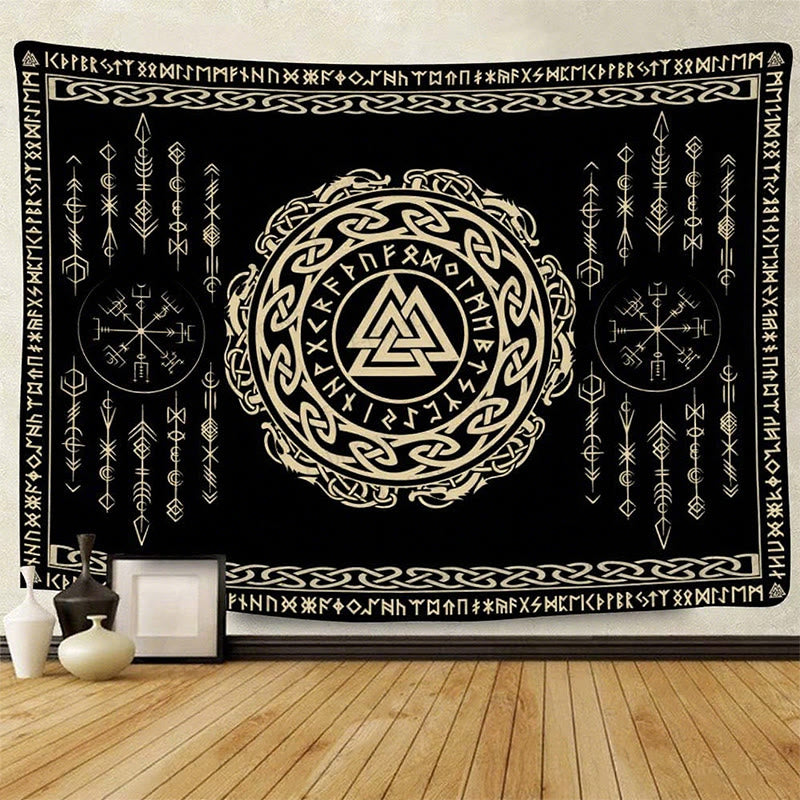WorldNorse Valknut Keltischer Knoten Rune Wandteppich - image 1