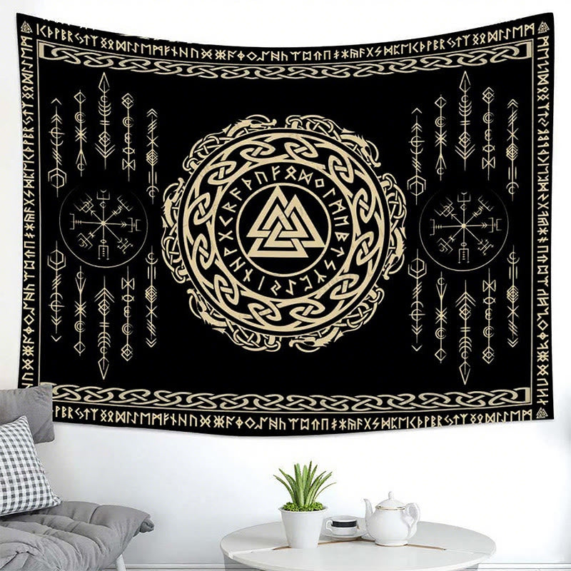 WorldNorse Valknut Keltischer Knoten Rune Wandteppich - image 3