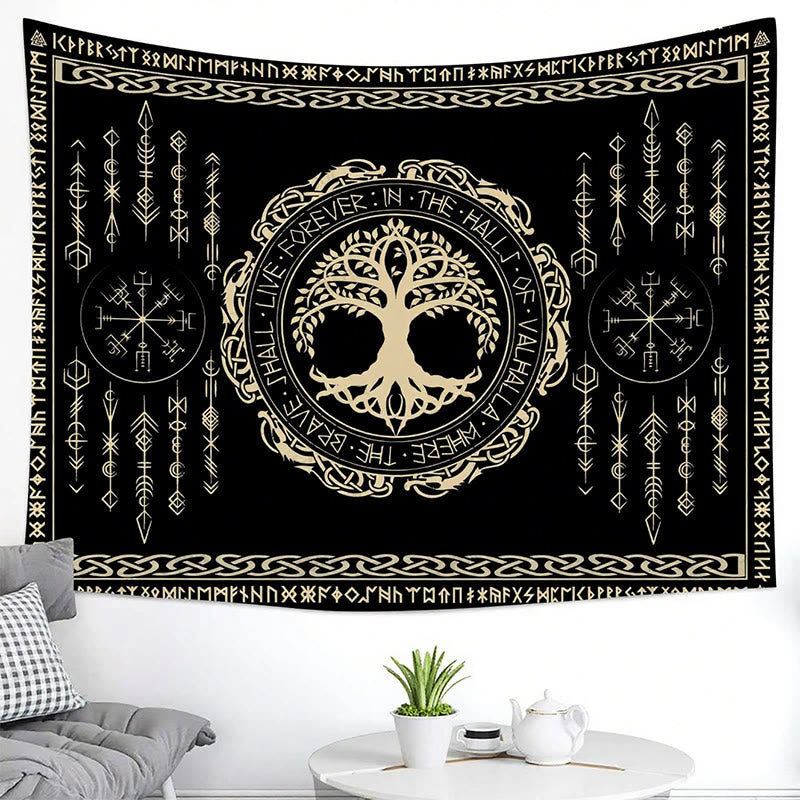 Weltnordischer Lebensbaum Vegvisir Wandbehang - image 1